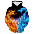 Zenzenze Fire Ice Dragon 3D Printed Hoodie Boys Girls Multicolor Size 6-16 by Deal US
