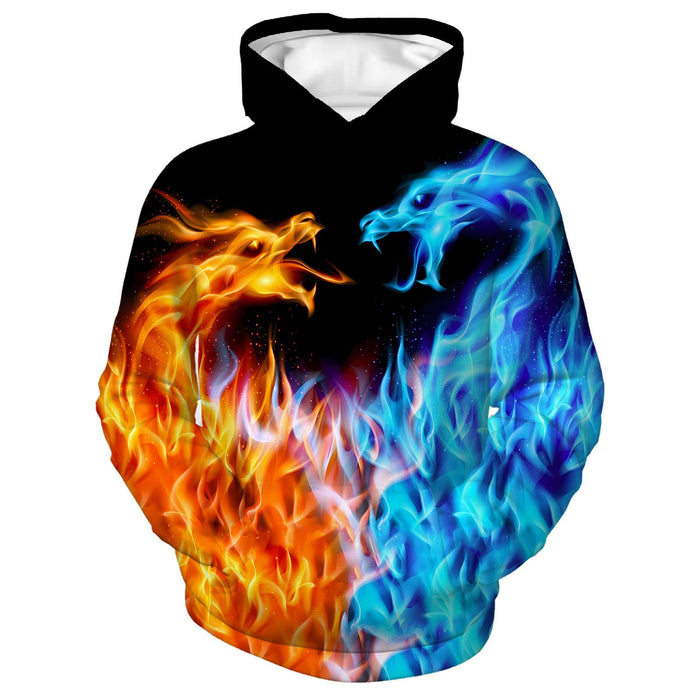Zenzenze Fire Ice Dragon 3D Printed Hoodie Boys Girls Multicolor Size 6-16 by Deal US