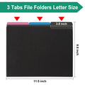 pmybupo 18-Pack Black Letter Size File Folders 1/3 Cut Tab Paper by Deal US