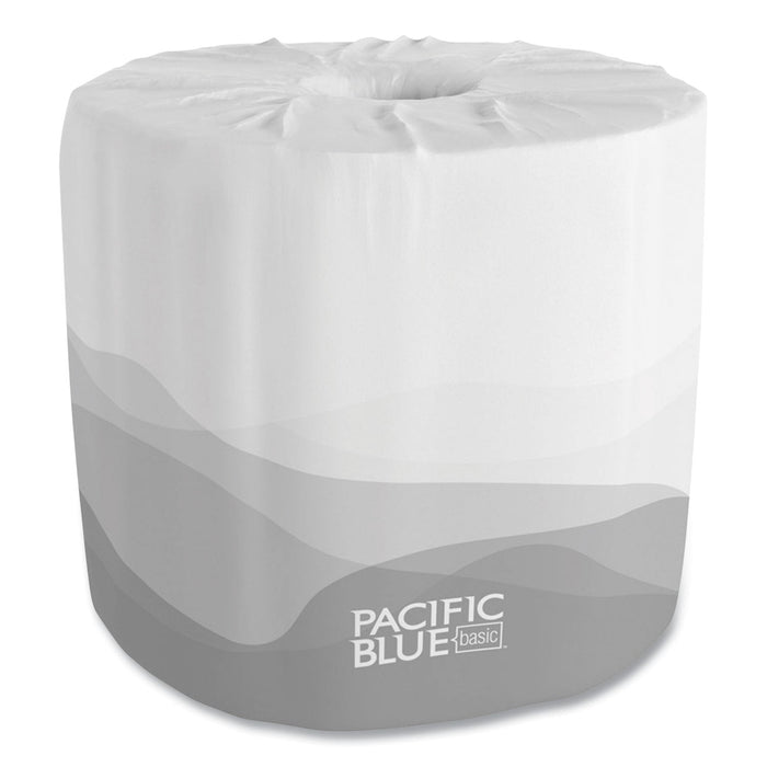 Georgia Pacific Pacific Blue Basic Embossed Bathroom Tissue, Septic Safe, 1-Ply, White, 550/Roll, 80 Rolls/Carton