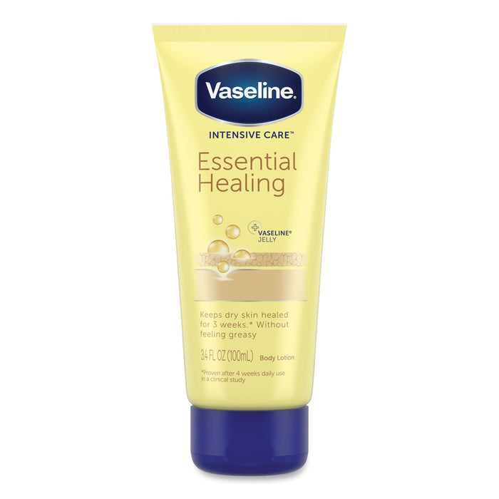 Vaseline Intensive Care Essential Healing Body Lotion, 3.4 oz Squeeze Tube, 12/Carton