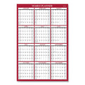 Blue Sky Classic Red Laminated Erasable Wall Calendar, Classic Red Artwork, 48 x 32, White/Red/Gray Sheets, 12-Month (Jan-Dec): 2023
