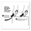 Garvey Safety Cutter Box Cutter Knife with Double Shielded Blade, 4" Plastic Handle, Black, 5/Pack