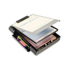Officemate Recycled Plastic Form Holder, Double Storage (2 Pad Compartments), 0.75" Clip Capacity, Holds 9 x 12 Sheets, Black