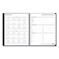 Blue Sky Solid Black Teacher's Weekly/Monthly Lesson Planner, Two-Page Spread (Nine Classes), 11 x 8.5, Black Cover, 2022 to 2023