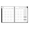 Blue Sky Solid Black Teacher's Weekly/Monthly Lesson Planner, Two-Page Spread (Nine Classes), 11 x 8.5, Black Cover, 2022 to 2023