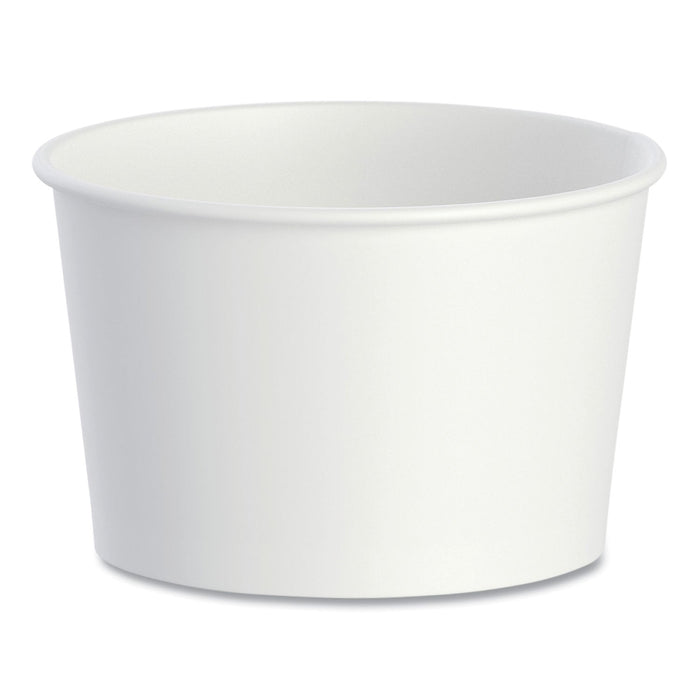 Dart Double Poly Paper Food Containers, 8 oz, 3.8" Diameter x 2.4"h, White, 50/Pack, 20 Packs/Carton