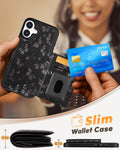 iPhone 16 Wallet Case - Fits 4 Card Slots, Compatible with MagSafe for Women