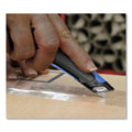 COSCO Easycut Cutter Knife w/Self-Retracting Safety-Tipped Blade, 6" Plastic Handle, Black/Blue