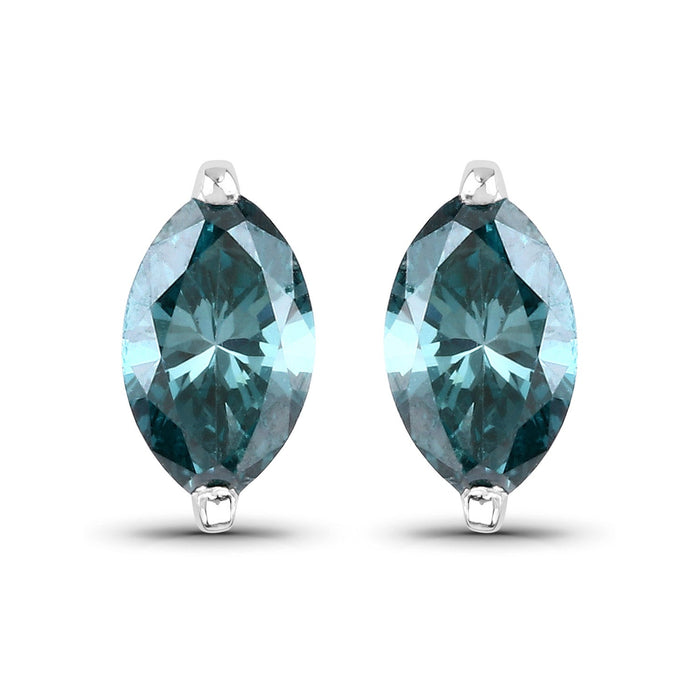 0.69 Carat Genuine Blue Diamond 14K White Gold Earrings by Bids.com