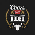 Coors Banquet Beer Rodeo Bull Double Sided Long Sleeve T-Shirt - Black by Tee Luv