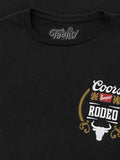 Coors Banquet Beer Rodeo Bull Double Sided Long Sleeve T-Shirt - Black by Tee Luv