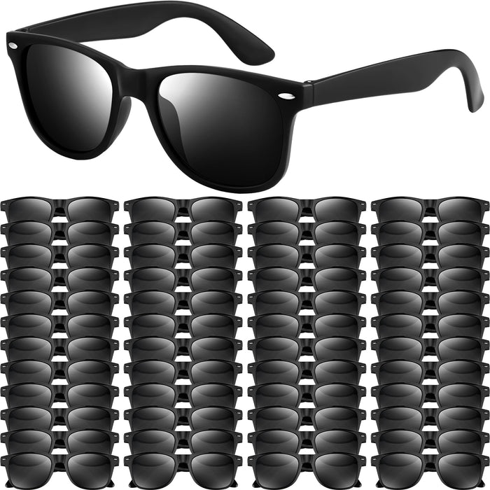 Pack Black Sunglasses Bulk Retro Black Shades Party Sunglasses for Adult Men W