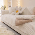 Aucrovee Plush Non Slip Sofa Cover 3 Cushion 36x63 White 1 PCS by Deal US