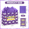 Purple Cloud Birthday Gift Bag with Card & Tissue Party Baby Shower Decorations by Deal US