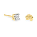 10k Yellow Gold Princess Diamond Quad Stud Earrings (1/4 cttw, J-K Color, I2-I3 Clarity) by Bids.com