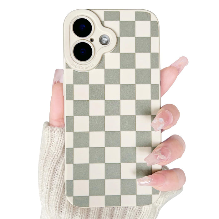 iPhone 16 Case - Cute Checkerboard Lattice Design with Vibrant Colors