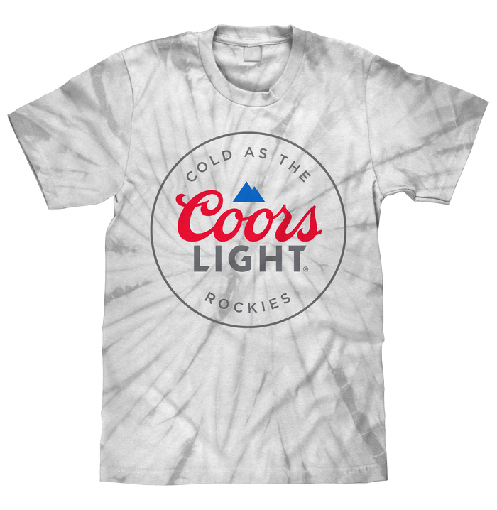 Coors Light Cold as the Rockies Tie Dye T-Shirt - Silver Spider Tie Dye by Tee Luv