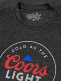 Coors Light Cold as the Rockies Beer T-Shirt - Charcoal Gray by Tee Luv