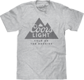 Coors Light Beer Cold as the Rockies Mountain Logo T-Shirt - Athletic Heather Gray by Tee Luv