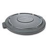 Rubbermaid Round Flat Top Lid, for 32 gal Round BRUTE Containers, 22.25" Diameter, Gray