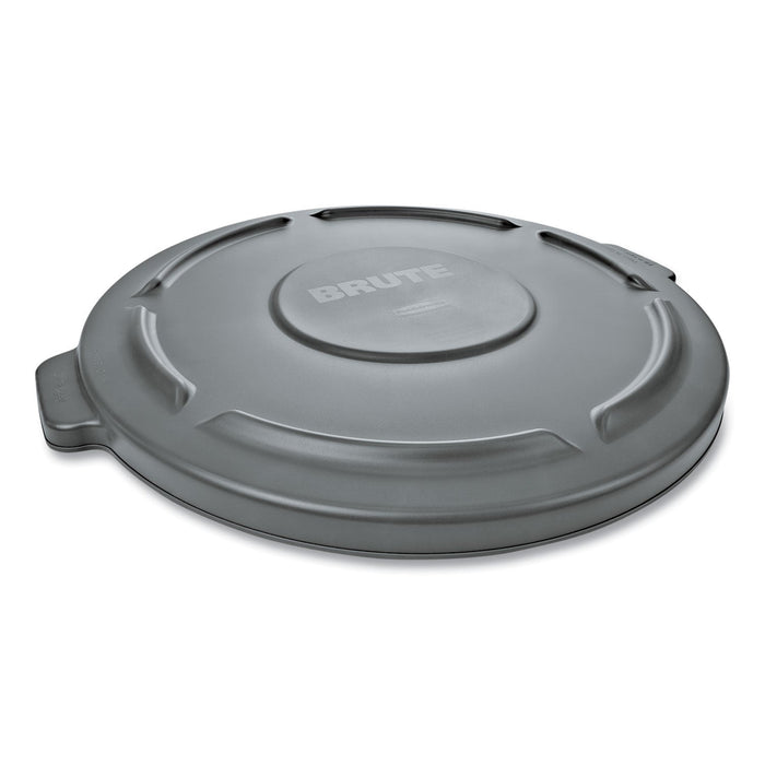 Rubbermaid Round Flat Top Lid, for 32 gal Round BRUTE Containers, 22.25" Diameter, Gray