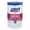 PURELL Foodservice Surface Sanitizing Wipes, 10 x 7, Fragrance-Free, 110/Canister, 6 Canisters/Carton
