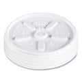 Dart Plastic Lids for Foam Cups, Bowls and Containers, Vented, Fits 6-14 oz, White, 100/Pack, 10 Packs/Carton