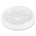 Dart Plastic Lids, Fits 12 oz to 24 oz Hot/Cold Foam Cups, Straw-Slot Lid, White, 100/Pack, 10 Packs/Carton