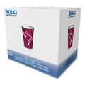 Dart Solo Paper Hot Drink Cups in Bistro Design, 12 oz, Maroon, 300/Carton