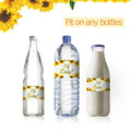 Outus 40pcs Sunflower Baby Shower Water Bottle Labels Floral Waterproof by Deal US