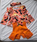 Kislio Toddler Girls Pumpkin Ghost Shirt Ruffle Pants Set 3PCS orange 12-18M by Deal US