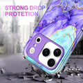 Military-Grade Drop Test Slim Shockproof Case for iPhone 17 Pro 6.3" Marble Cobalt Violet by Merch Section