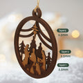 Yelsky Jesus Christmas Nativity Ornaments Wooden Set 2pcs Natural Wood by Deal US