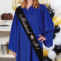 PYQWA Mastered It Graduation Sash Black Satin Rose Gold Foil Class of 2026 by Deal US
