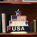 WBao Halloween Wooden Set 9.4in Glowing 3D Letter Battery Powered Red White Blue by Deal US