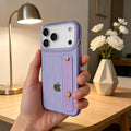 Clear TPU Case with Finger Strap Kickstand for iPhone 17 Pro 6.3" Purple by Merch Section