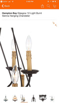 Hampton Bay Glasgow 12-Light Burnt Sienna Hanging Chandelier 12112–029 by Vanessa Jane