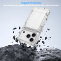 Wallet Case for iPhone 17 Pro 6.3" with Kickstand 4-Card Holder Clear Back Cover by Merch Section
