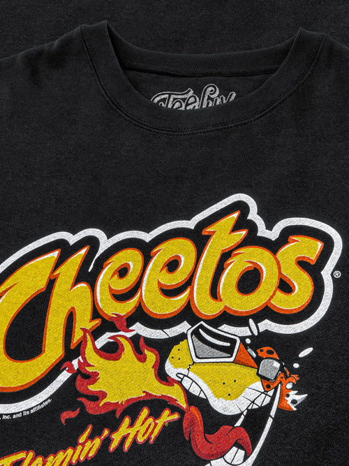 Flamin' Hot Cheetos Faded Logo Crewneck Sweatshirt - Black by Tee Luv