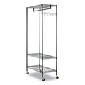 Alera Wire Shelving Garment Rack, 40 Garments, 48w x 18d x 75h, Black