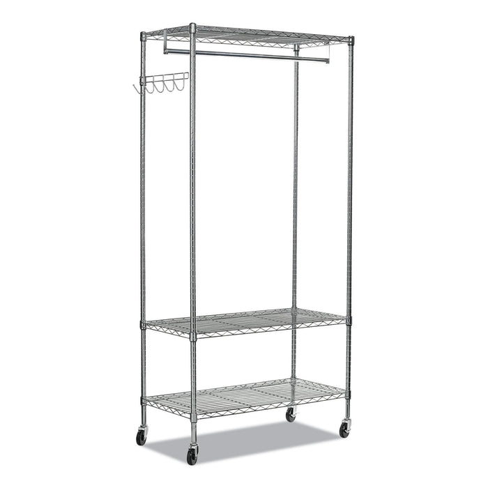 Alera Wire Shelving Garment Rack, 40 Garments, 48w x 18d x 75h, Silver