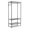 Alera Wire Shelving Garment Rack, 40 Garments, 48w x 18d x 75h, Black