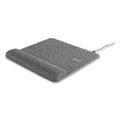 Allsop Powertrack Plush Wireless Charging Mouse Pad with Wrist Rest, 11.8 x 11.6, Gray