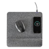Allsop Powertrack Plush Wireless Charging Mouse Pad with Wrist Rest, 11.8 x 11.6, Gray