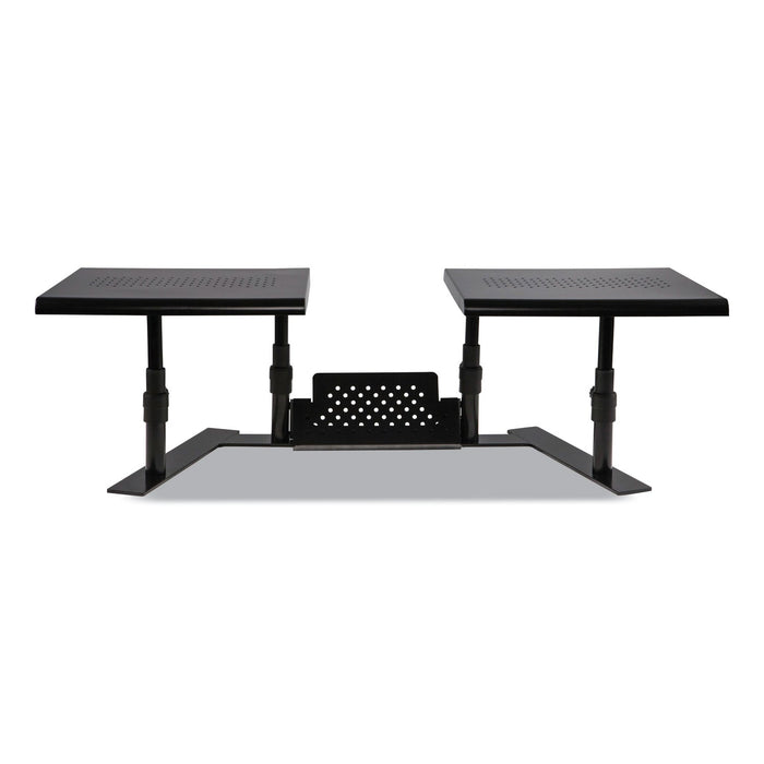 Allsop Metal Art ErgoTwin Dual Monitor Stand, 25.6 to 33.1 x 12.6 x 6.2 to 8.6, Black, Supports 20 lb/Shelf