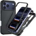 3-Layer Heavy Duty Full-Body Protective Case with HD Screen Protector for iPhone 17 Pro 6.3" Black by Merch Section