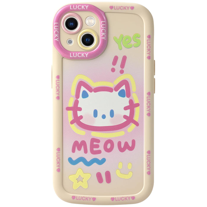 Cute Phone Case Compatible with iPhone 13, Big Head Kitty Cat, Animals Cartoon S