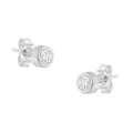 10K White Gold 1/5 Cttw Round Brilliant-Cut Near Colorless Diamond Bezel-Set Stud Earrings (H-I Color, I1-I2 Clarity) by Bids.com