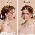 ÉCLAT Tortoise Shell Headbands for Women, Wide Leopard Headbands with Teeth for